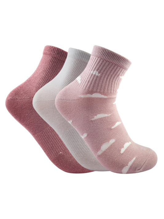 A Pack Of 3 Pieces Plain Short Socks , MultiColoure