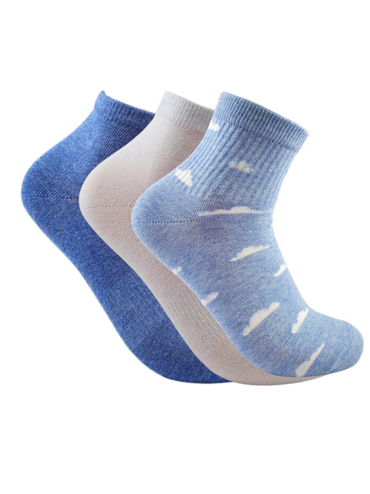 A Pack Of 3 Pieces Plain Short Socks , MultiColoure
