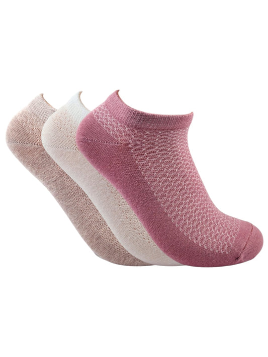 A Pack Of Ankle Printed Socks Multicolor, 3 Pieces For Women&Kids