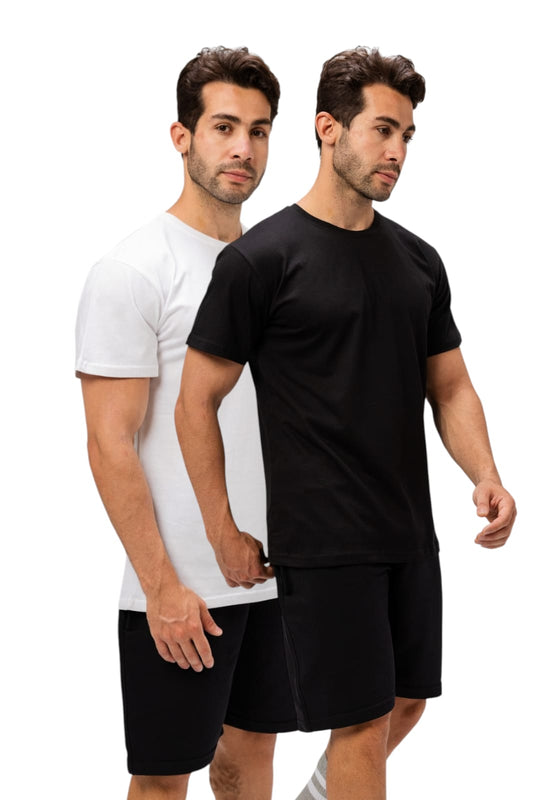 Pack Of 2 Half Sleeve Undershirt, MultiColoure For men Cotton 100%