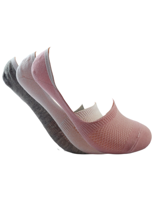 A Pack Of 3 Pieces Invisible Plain Socks MultiColour ForWomen