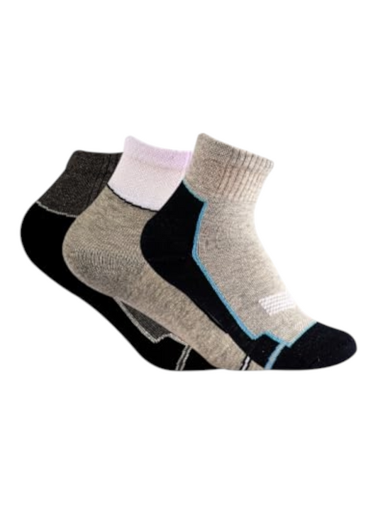A Pack Of 3 Pieces Printed Socks Liner Heel and Toe MultiColoure