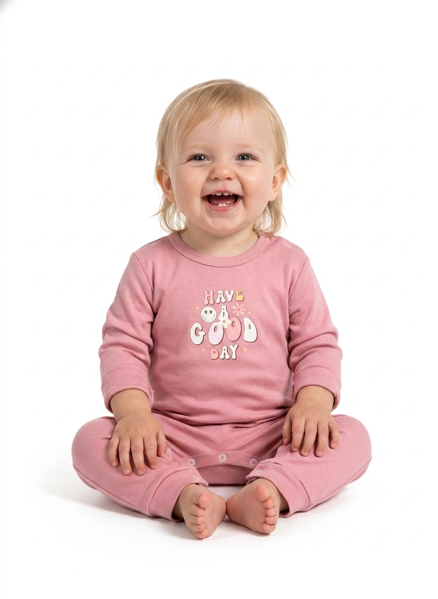 Set Of 1 Piece Comfy Sleep Wear For Baby Cotton 100%