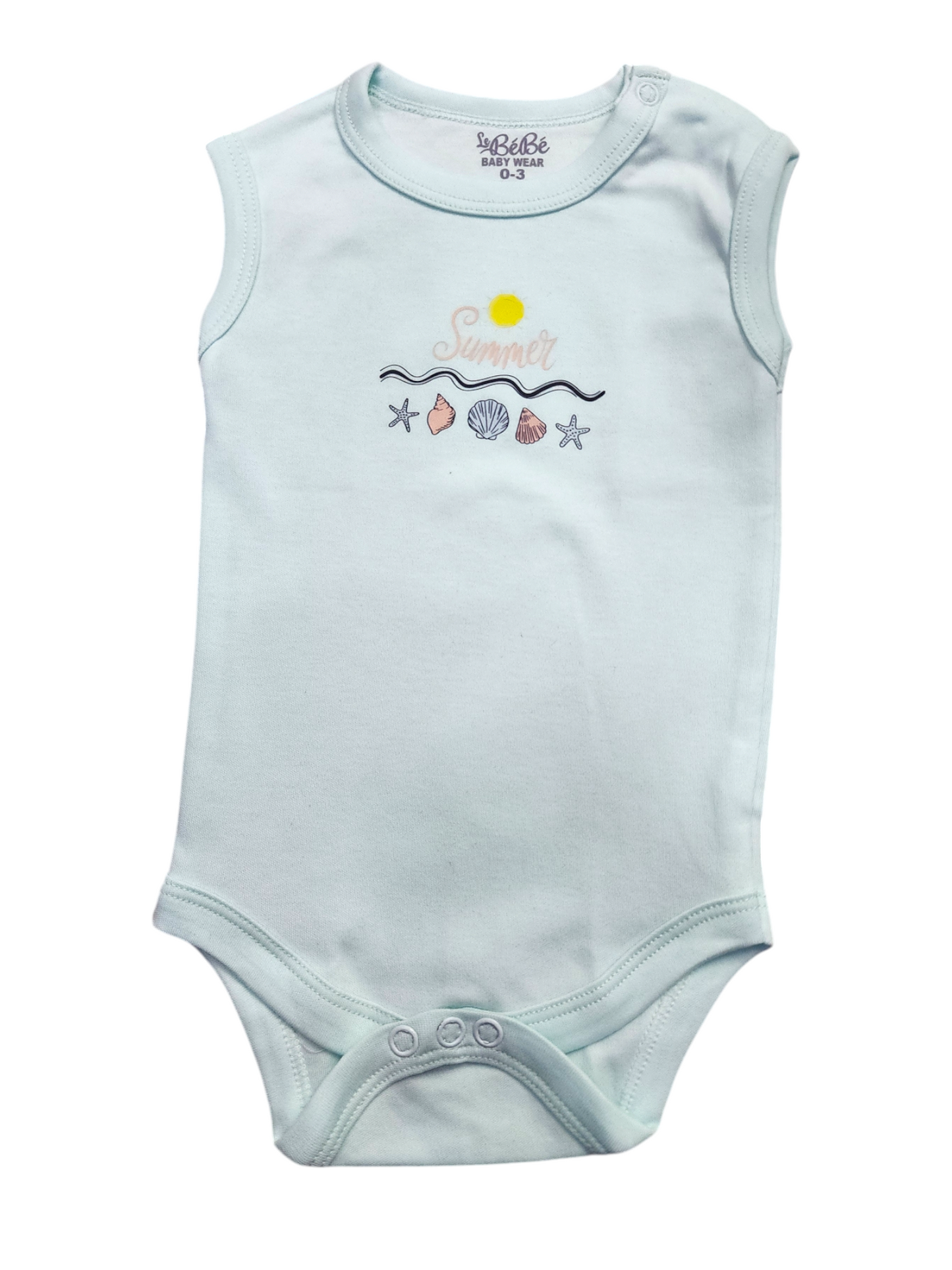 A Pack Of 3 Pieces Sleveeless Baby UnderWear Cotton 100% , MultiColoure