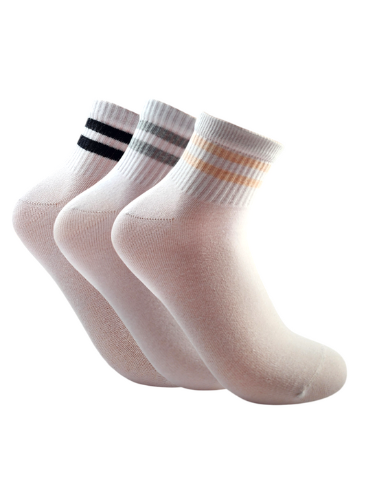 A Pack Of 3 Pieces Plain Short Socks MultiColoure