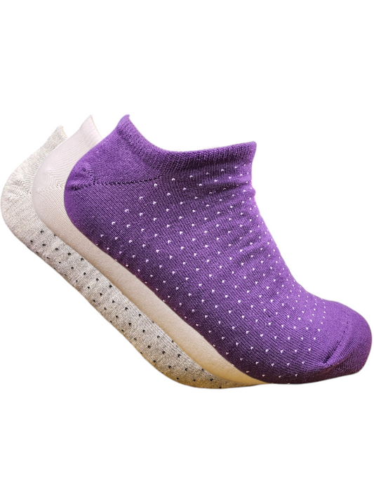 A Pack Of 3 Pieces LowCut Plain Socks Multicolor For Women