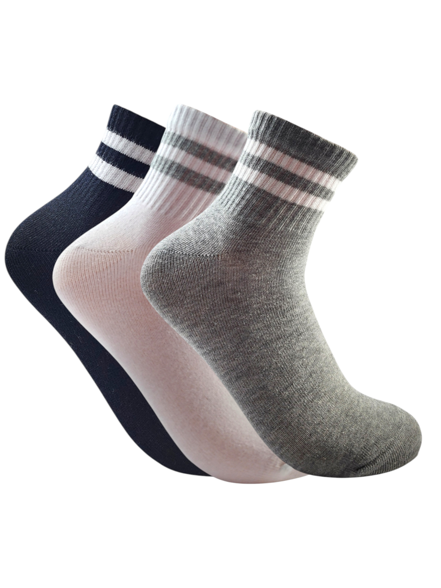 A Pack Of 3 Pieces Printed Short Socks MultiColoure