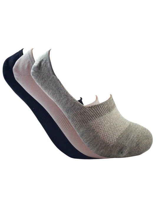 A Pack Of 3 Pieces Invisible Plain Socks MultiColoure For Men