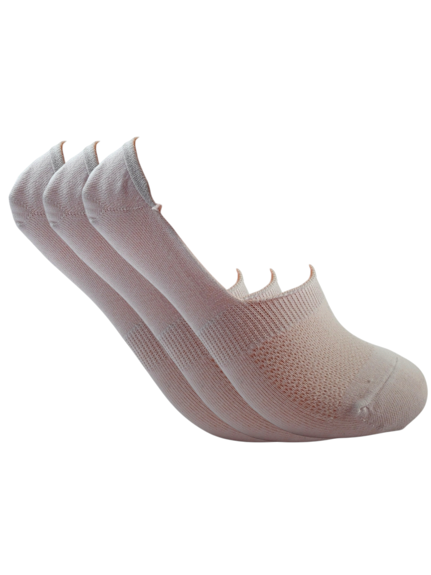 A Pack Of 3 Pieces Invisible Plain Socks White For Men