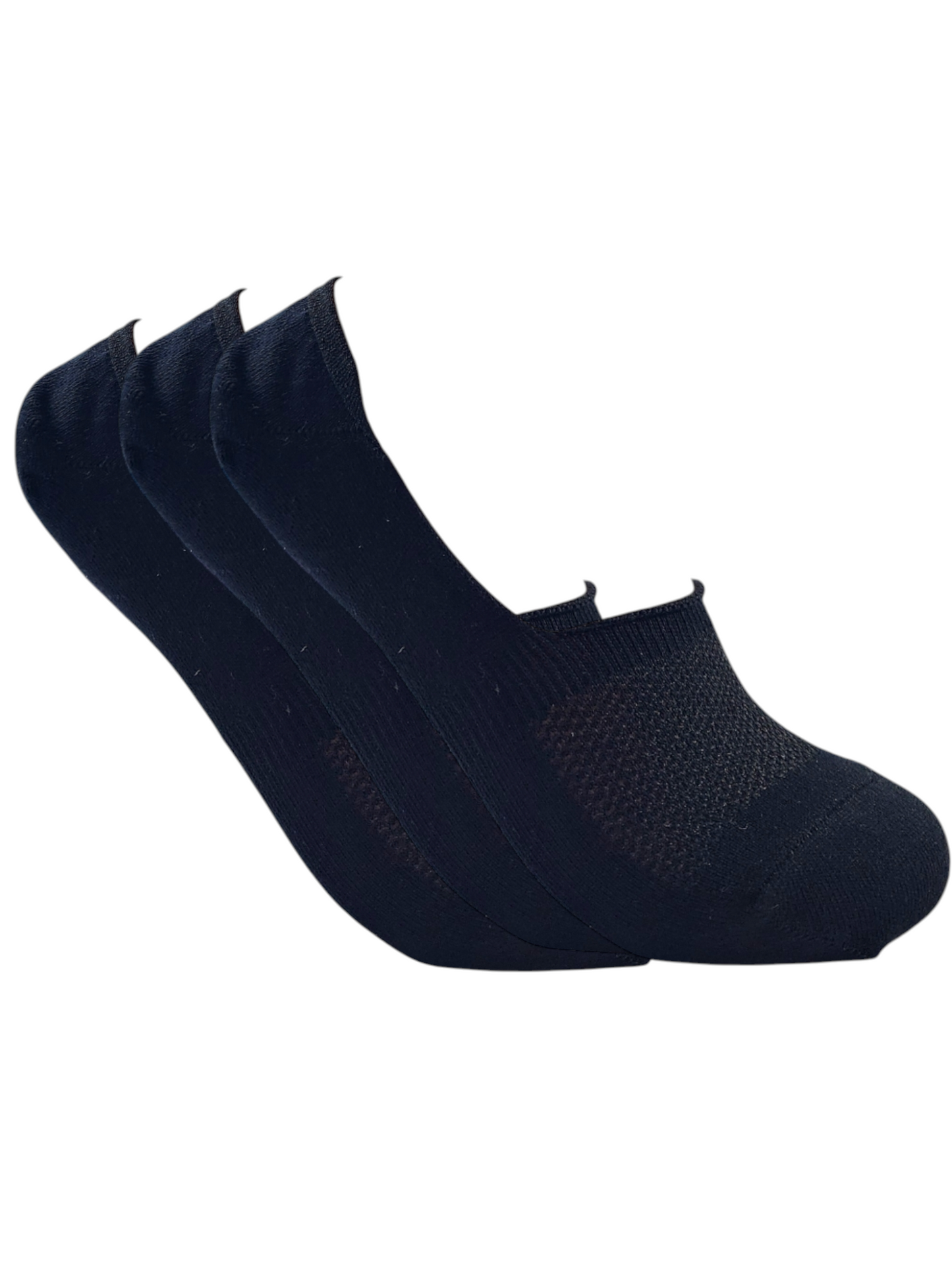 A Pack Of 3 Pieces Invisible Plain Socks Black For Men