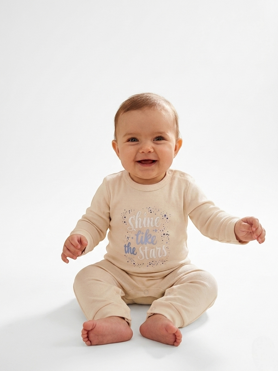 Set Of 1 Piece Comfy Sleep Wear For Baby Cotton 100%