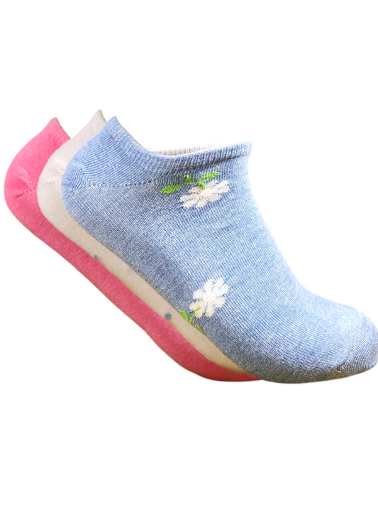 A Pack Of Low Cut Socks Multicolor, 3 Pieces For Women