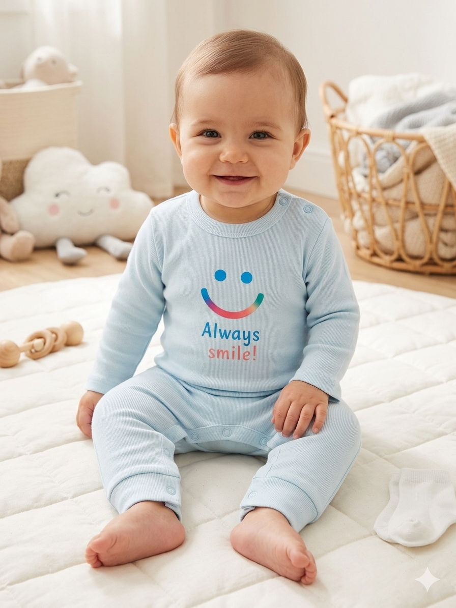Set Of 1 Piece Comfy Sleep Wear For Baby Cotton 100%