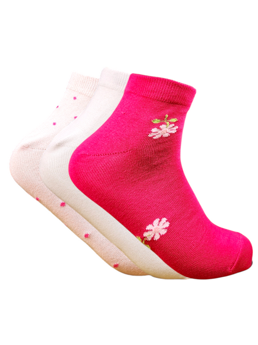 A Pack Of 3 Pieces Printed Short Socks Multicolor