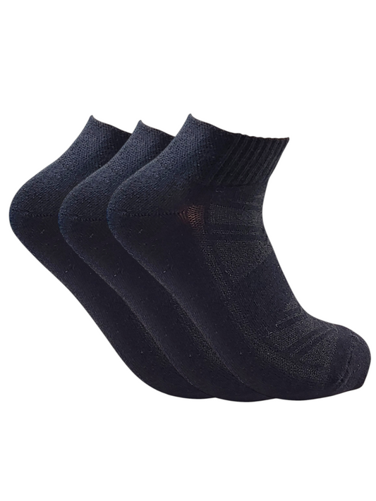 A Pack Of 3 Pieces Ankle Plain Socks MultiColoure