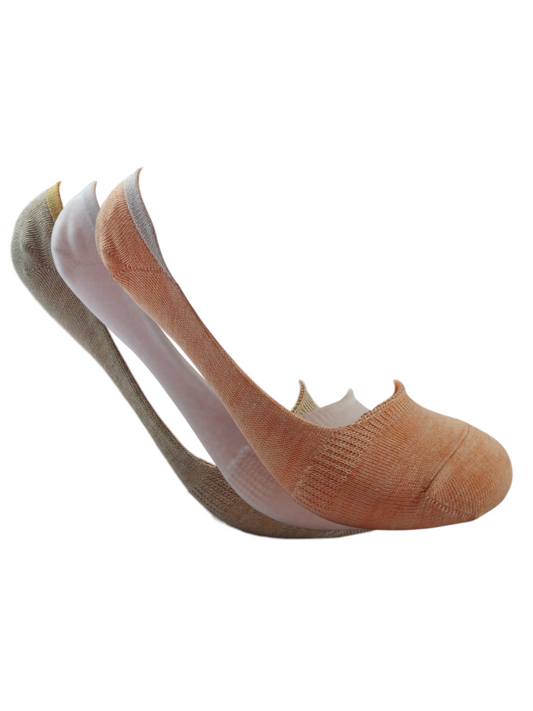 A Pack Of 3 Pieces Invisible Plain Socks MultiColoure ForWomen