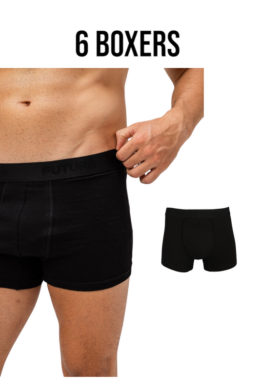A Pack Of 6 Pieces Contain From ( 6 Boxers) Black For Men