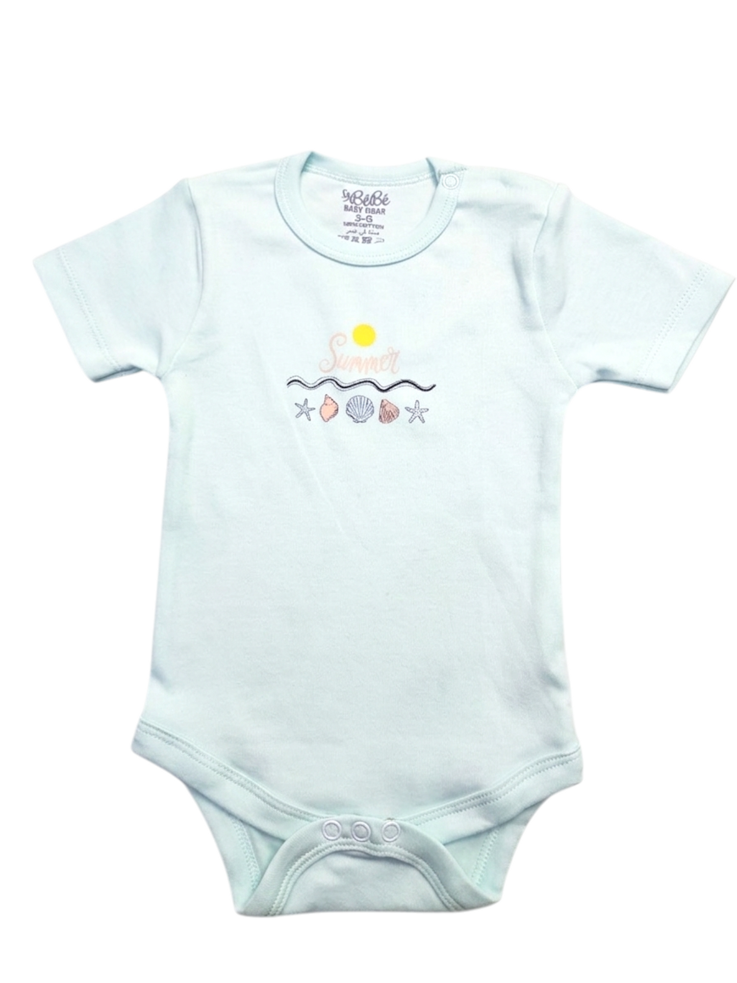 A Pack Of 3 Pieces Half Sleeve Baby UnderWear Cotton 100% , MultiColoure
