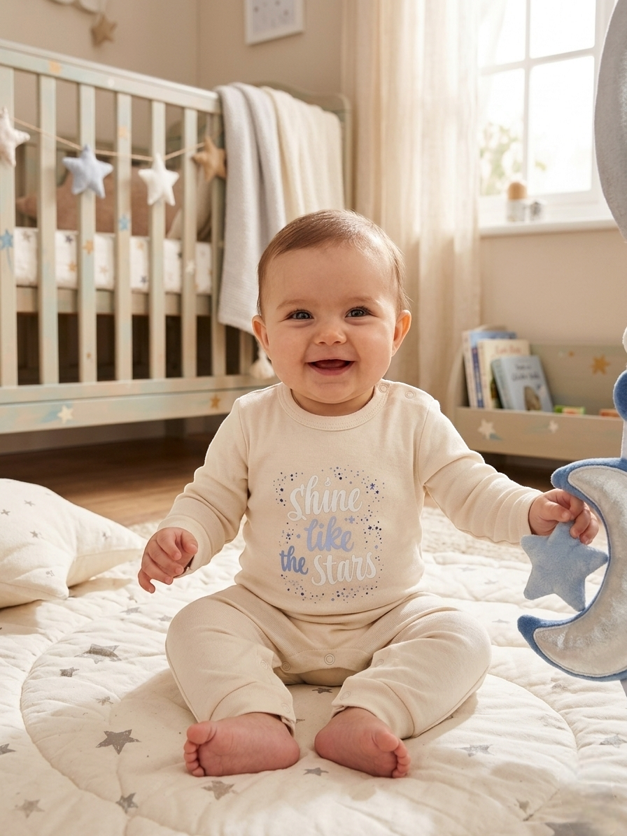 Set Of 1 Piece Comfy Sleep Wear For Baby Cotton 100%